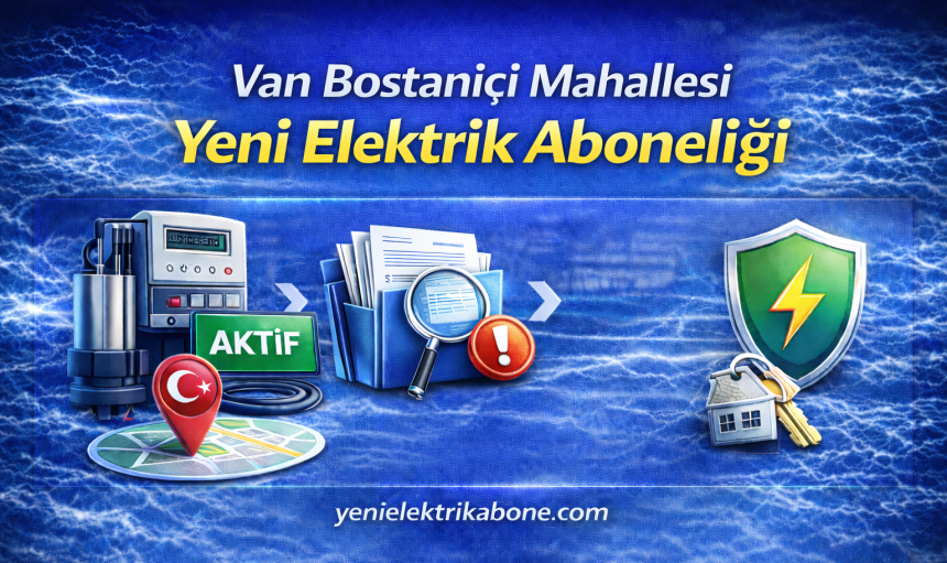 Van Bostaniçi Mahallesi Yeni Elektrik Aboneliği